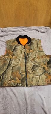 Bob Allen Reversable Hunting Vest Size XL Camo Blaze Orange NAHC Life Member